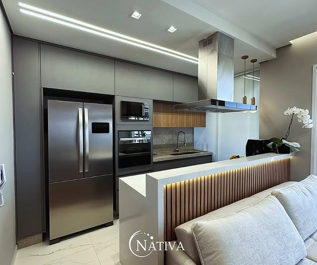 Cocina industrial minimalista