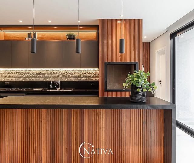 Cocina rústica elegante en formato PNG